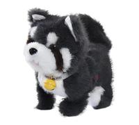 FashionCha Peluche électronique Interactive pour Chien Qui Marche, Parle, Chante et Répète Des Phrases, avec Lumière Colorée Intégrée, Idéale Comme Compagnon, Gris