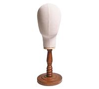 FashionCha Présentoir de Chapeau, Support de Rangement de Casquettes Portable Polyvalent de Mode de Tête de Mannequin avec Base En Bois pour Le Séchage de