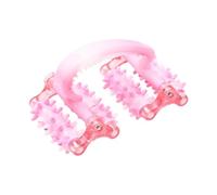 FashionCha Rouleau musculaire pour les jambes Rouleau de jambe pour cuisses 7 roues Masseur d'outils de massage complet confortable flexible pour la taille de la, Gris Rose