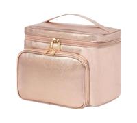 FashionCha Sac de Maquillage de Voyage Cosmetic Case Making Makeup Organisateur Sac de Lavage de Voyage pour Le Rouge à lèvres Eyeliner Essentials Travel, Or Rose