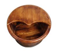 FashionCha Seau de bol de lavage de bain de pieds en bois avec couvercle, baril de lavage de pieds pour salle de bain de voyage, 26 Cm de Hauteur