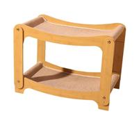 FashionCha Station de Grattoir et Lit pour Chat à Double Étage Sisal Amovible et Structure en Bois Stable Adapté Aux Chats Qui Aiment Griffer et Se Repo, Taillexl