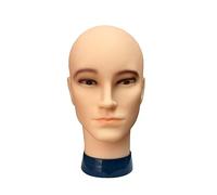 FashionCha Tête de Mannequin Chauve pour Homme, Tête D'entraînement, Lisse, Professionnelle, Polyvalente, Modèle de Tête de Mannequin, Support de Perruq