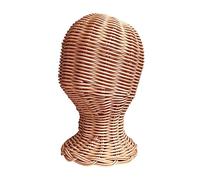 FashionCha Tête de Mannequin En Rotin, Modèle D'affichage de Perruques, Tête de Formation de Tête de Perruque Portable, Présentoir de Chapeaux, Support de Chapea, Style b
