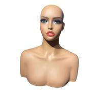 FashionCha Tête de Mannequin Réaliste Maquillée. Support à Perruque Multifonctionnel. Idéal pour Perruques, Accessoires pour Cheveux, Bijoux et Plus Encore.