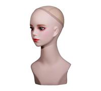FashionCha Tête Mannequin Femelle avec Maquillage pour La Formation de Coiffeur de Bijoux de Collier