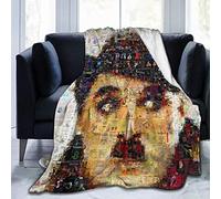 FashionDIY Charlie Chaplin Couvre-lit en polaire ultra douce et chaude, Noir , 80"x60"