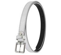 FASHIONGEN - Ceinture femme 2 cm Véritable CUIR ITALIEN, LINDA - Argenté, 95