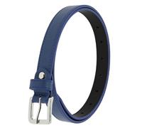FASHIONGEN - Ceinture femme 2 cm Véritable CUIR ITALIEN, LINDA - Bleu, 75