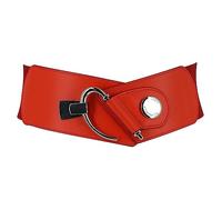 FASHIONGEN - Ceinture femme élastique Cuir de Vachette, DARLENE, Fabriqué en France - Rouge, Medium