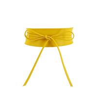 FASHIONGEN - Ceinture femme Obi en Véritable Cuir de Vachette Pleine Fleur, Ceinture pour robe, CASSIANE - Jaune, L-XL