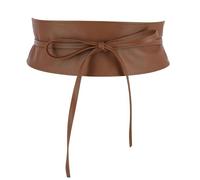 FASHIONGEN - Ceinture femme Obi en Véritable Cuir de Vachette Pleine Fleur, Ceinture pour robe, CASSIANE - Marron clair, 3XL