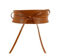 FASHIONGEN - Ceinture femme Obi en Véritable Cuir de Vachette Pleine Fleur, Ceinture pour robe, CASSIANE - Camel, S-M