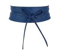 FASHIONGEN - Ceinture femme Obi en Véritable Cuir de Vachette Pleine Fleur, Ceinture pour robe, CASSIANE - Bleu, 3XL