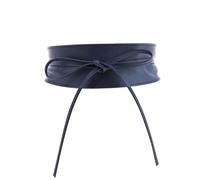 FASHIONGEN - Ceinture femme Obi en Véritable Cuir de Vachette Pleine Fleur, Ceinture pour robe, CASSIANE - Bleu marine, S-M