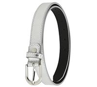 FASHIONGEN - Ceinture pour femme en Cuir Italien, LUNA, Fabriqué en France - Argenté, 70
