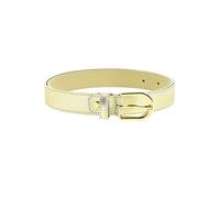 FASHIONGEN - Ceinture pour femme en Cuir Italien, LUNA, Fabriqué en France - Doré, 70