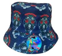 FASHIONISM Chapeau bob d'été unisexe - Chapeau de soleil léger à large bord pour homme et femme, protection UV, pliable pour la plage, les voyages et l'extérieur, Imprimé rose fusil bleu marine