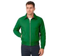 FASHIONISM Harrington Veste classique à manches longues pour homme avec fermeture éclair intégrale et poche Taille XS à 5XL, vert bouteille, L