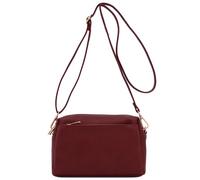 FashionPuzzle Petit sac à bandoulière triple fermeture éclair, bordeaux, Taille unique