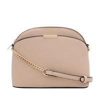 FashionPuzzle Saffiano Petit sac à bandoulière en forme de dôme avec chaîne, nude, Taille unique