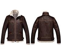 Fashions Hyped Resident Evil 4 Leon Kennedy Shearling Veste en cuir véritable Marron, Brown Resident Evil Bomber Veste Homme, XL