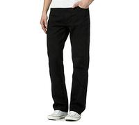 Fashion's island Jean classique en denim pour homme Noir et bleu Jambe droite Uni, Noir , 30W x 31L