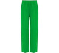 Fashion's island Pantalon Palazzo évasé à jambe large pour femme Taille élastique Uni, Vert jade, 52-54