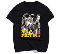 Fashions Summer Man's O Neck T Shirt Pulp Fiction Black Tops Quentin Tarantino John Travolta Samuel L. Jackson T Shirt Men Size XL