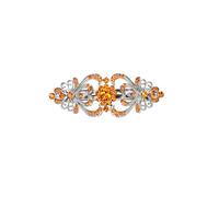 Faship Magnifique barrette à cheveux en cristal orange avec cœurs et fleurs