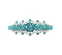 Faship Magnifique barrette à cheveux florale avec strass bleu sarcelle