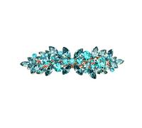 Faship Magnifique barrette à cheveux florale avec strass bleu sarcelle