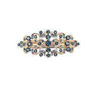 Faship Magnifique barrette florale en strass bleu marine