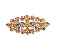 Faship Magnifique barrette orange en strass avec motif floral