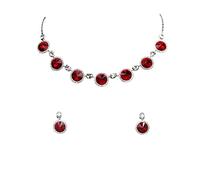 Faship Magnifique parure collier et boucles d'oreilles en cristal Swarovski floral, Strass, Strass