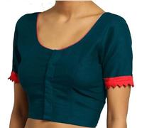 Fashnkart Bollywood Plain Women Cotton Saree Blouse pour Femmes Prêt à Porter Indien Cousu Saree Blouse Ethnique Tunique Choli