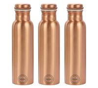 Fashnkart Bouteille d'eau en cuivre pur, 34 oz, anti-fuite, pichet pour la santé ayurvédique, pour le fitness, le sport, le yoga, 1 000 ml, lot de 3