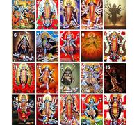 Fashnkart Maa Durga 8 Form Kali Photo avec cadre en bois Décoration murale Dieu déesse pour culte Cadre photo religieux 16 x 12