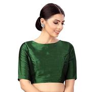 Fashnkart Saree Blouses pour Femmes Readymade Choli Solid Half Sleeve Plain Fashion Ethnic Saree Blouse
