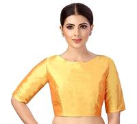 Fashnkart Saree Blouses pour Femmes Readymade Choli Solid Half Sleeve Plain Fashion Ethnic Saree Blouse