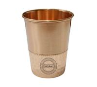 Fashnkart Verres en cuivre pur Eau potable Santé ayurvédique Gobelets en cuivre pur 10,14 oz 300 ml (À moitié martelé)
