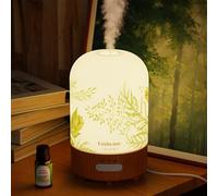 Fashome Diffuseur d'huiles essentielles, fabriqué à la main, diffuseur d'huiles essentielles, arrêt automatique, lumière chaude, aromathérapie vintage pour bébé, maison, bureau ou yoga (jasmin d'été)
