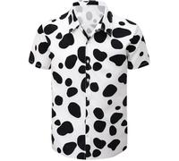 Fashonal Chemise hawaïenne boutonnée pour homme Imprimé animal Taille S à 4XL, Dalmatien., Taille M