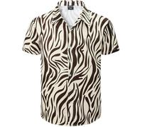 Fashonal Chemise hawaïenne boutonnée pour homme Imprimé animal Taille S à 4XL, Taille 4XL