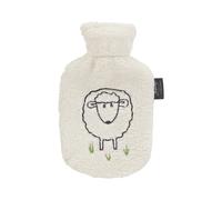 Fashy Bouillotte pour enfant avec housse moelleuse mouton, 0,8 l, blanc