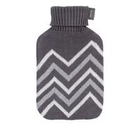 Fashy 67404_23 Bouillotte Avec Couverture Tricotée Blanc-Gris, Motifs - 2 Litre