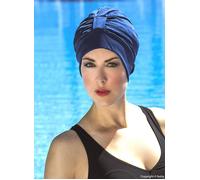Fashy Stoffbadehaube Bonnet de Bain en Tissu Unisexe, Marine, Taille Unique