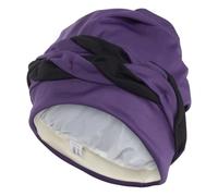 Fashy Bonnet de Bain Exclusif en Tissu Bicolore Violet/Noir avec Bonnet intérieur en Film et détails en Cordon, 100% Polyester