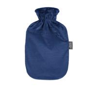 Fashy Bouillotte à Eau Housse Velours Douce Bleu Foncé 2L