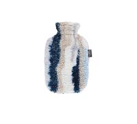 fashy Bouillotte avec housse polaire aspect mamor, bleu, 2,0 l